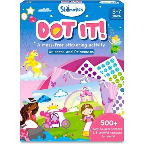 Art Activity-Dot It Unicorns & Princesses,No Mess StickerArt for Kids,Craft Kits - Picture 3 of 7